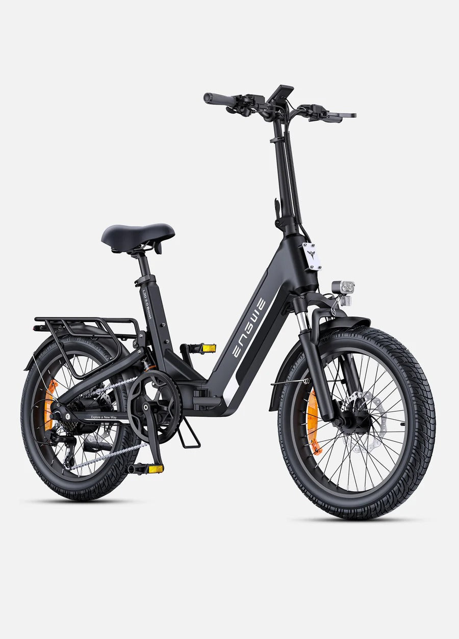 ENGWE L20 3.0 BOOST negro lateral derecha  — Fat bike plegable | abce.store