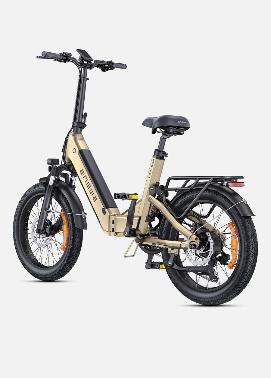 ENGWE L20 3.0 BOOST oro lateral inclinado — Fat bike plegable | abce.store