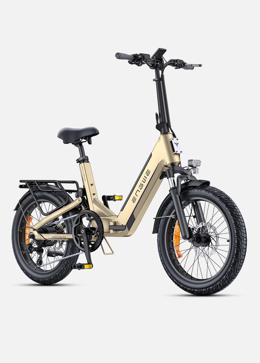 ENGWE L20 3.0 BOOST oro lateral derecha inclinado — Fat bike plegable | abce.store