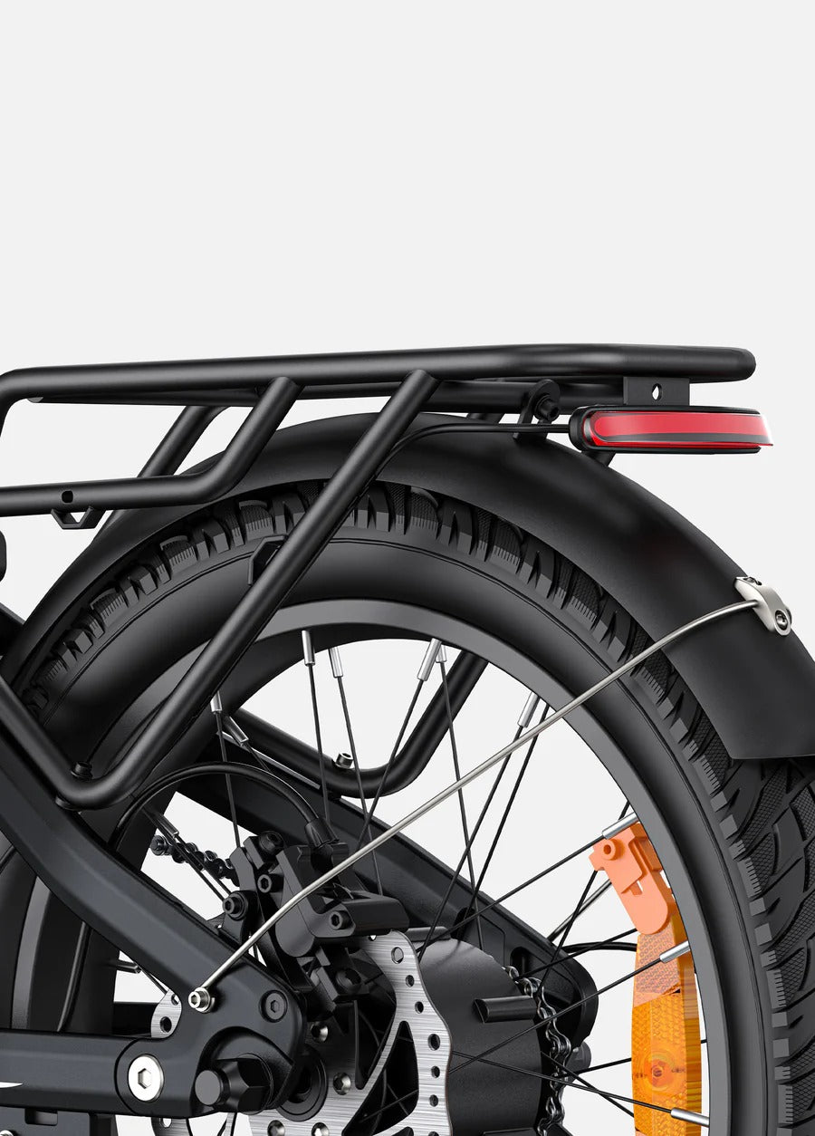 ENGWE L20 3.0 BOOST negro portaequipaje— Fat bike plegable | abce.store