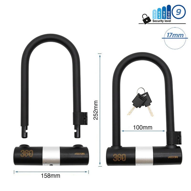 Candado en U 250mm — Nivel de seguridad 9 para bicicleta - Abc - e Store