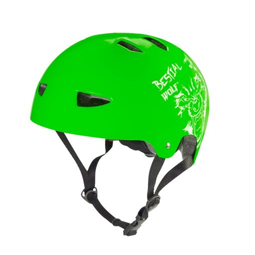 CASCO SKULL SCOTTER BESTIAL WOLF VERDE SATINADO