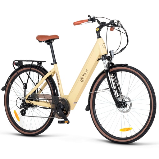 [BK2128C] Bicicleta electrica Youin Viena CREMA 28", 15AH, 250