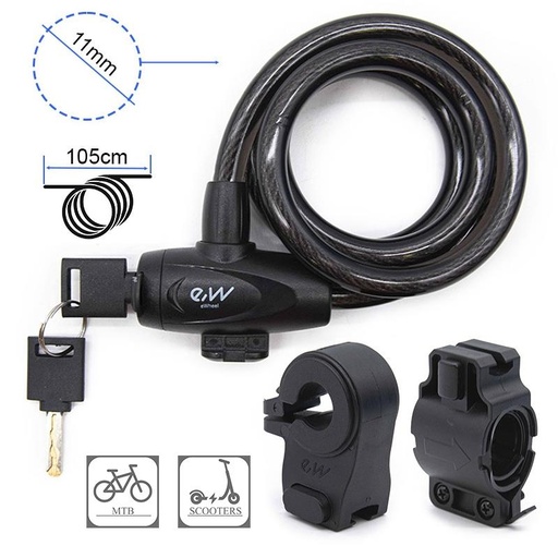 [ACA-002] Candado de cable con llave [Ewheel] -110cm