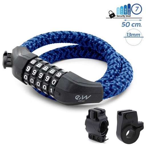 [CMM376] Candado de contraseña EWLK025 funda nylon azul