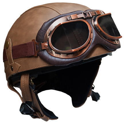 [8436595810564] Helmet 1/2 Face Brown