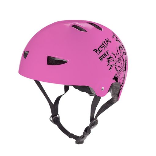[307269] CASCO SKULL SCOTTER BESTIAL WOLF ROSA SATINADO